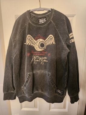 Von Dutch Men’s Gray XL Graphic Pullover Sweatshirt